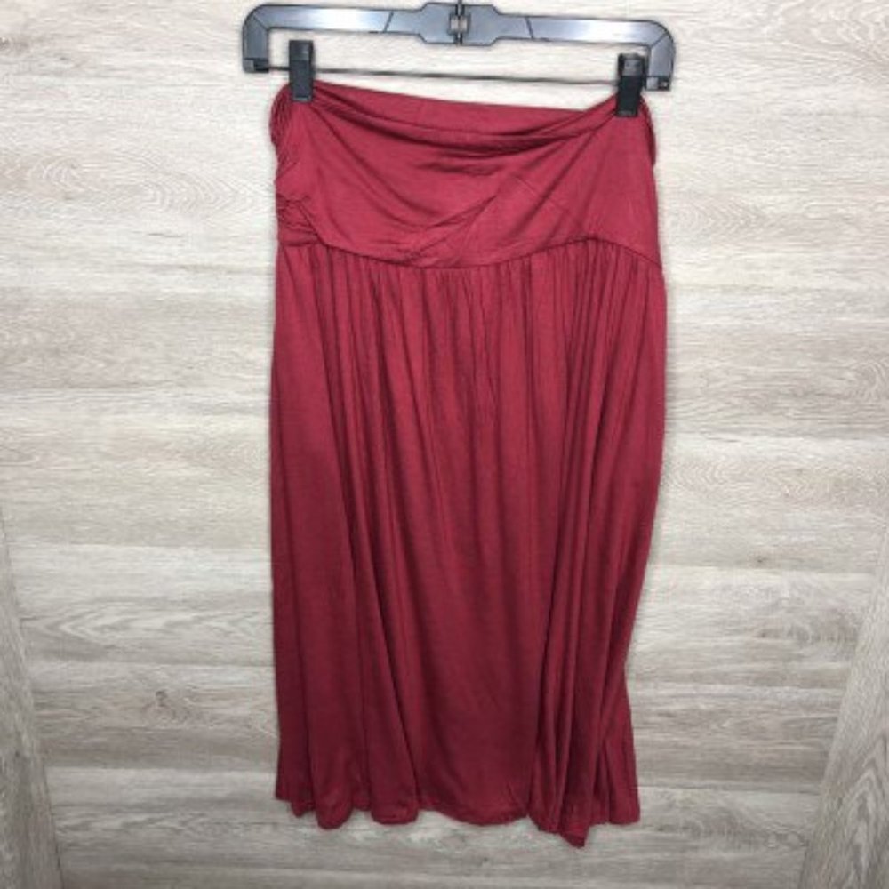 Trendy United 2XL Red High Waisted Ruched Skirt